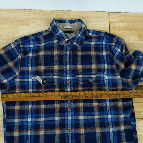 Vtg Abercrombie Fitch Blue Orange Plaid Flannel Shirt, Mens Medium 'Muscle Fit' - Picture 8 of 11